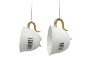 Ornements de Noël en verre faits à la main, verres à whisky/gin imitation antique, tasses à latte, mugs à motif floral pomme d'enseignant, finition vintage