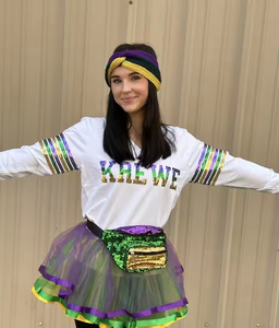 <span class=keywords><strong>Riñonera</strong></span> de Lentejuelas HLC ODM Mardi Gras Creation con Portavasos para Hombres y Mujeres, <span class=keywords><strong>Riñonera</strong></span> Morada de Carnaval para Adolescentes, Decoración para Fiestas - Product Image 4