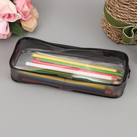 Vente en gros Trousse à crayons transparente en PVC imprimée personnalisée avec fermeture éclair Trousse à crayons transparente de grande capacité Sac pochette pour l'école et le bureau