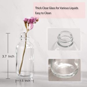 Custom Logo Multifunctional 60ml Sample Boston Bottle Airtight Clear Small Essential Oil Cosmetic Glass Bottles with Lids - Product Image 2