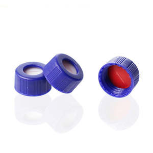 Laboratuvar mavi 9-425 açık üst nervürlü vidalı kapak <span class=keywords><strong>Septa</strong></span> için 9mm ND HPLC flakon - Product Image 5