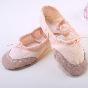 Venta al por mayor OEM barato niñas mujeres <span class=keywords><strong>de</strong></span> cuero genuino danza estiramiento <span class=keywords><strong>lona</strong></span> zapatos <span class=keywords><strong>de</strong></span> <span class=keywords><strong>ballet</strong></span> - Product Image 4