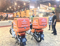 Boîte latérale ou arrière de moto de livraison de nourriture de pizza de FRP avec le ressort à gaz de compression pour annoncer le modèle NO.JYB-04