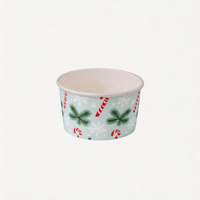 Bol en papier jetable pour yaourt glacé, papier double face enduit, impression de logo personnalisée, plusieurs tailles pour les boutiques de desserts