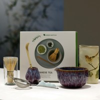 En stock – Ensemble Matcha Japonais 7 pièces fait main avec glaçure cristalline violette – Kit de cérémonie du thé Matcha pour la préparation traditionnelle et occasionnelle du thé