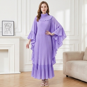 Elegante Abito Primaverile Stile Occidentale Asiatico per Donna, Moda Avanguardista con Balze e Arricciature, Lunghezza a Terra per Occasioni Diurne - Product Image 2