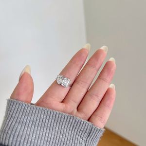 Bague de Fiançailles et de Promesse Dylam au Design Classique en Argent Sterling 925 avec Double D et Pierres Moissanite VVS1 pour Femme - Product Image 5