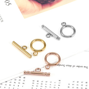 Boucle de bijoux de type OT plaquée or rose et acier pour la fabrication de bracelets, apprêts métalliques ronds - Product Image 2