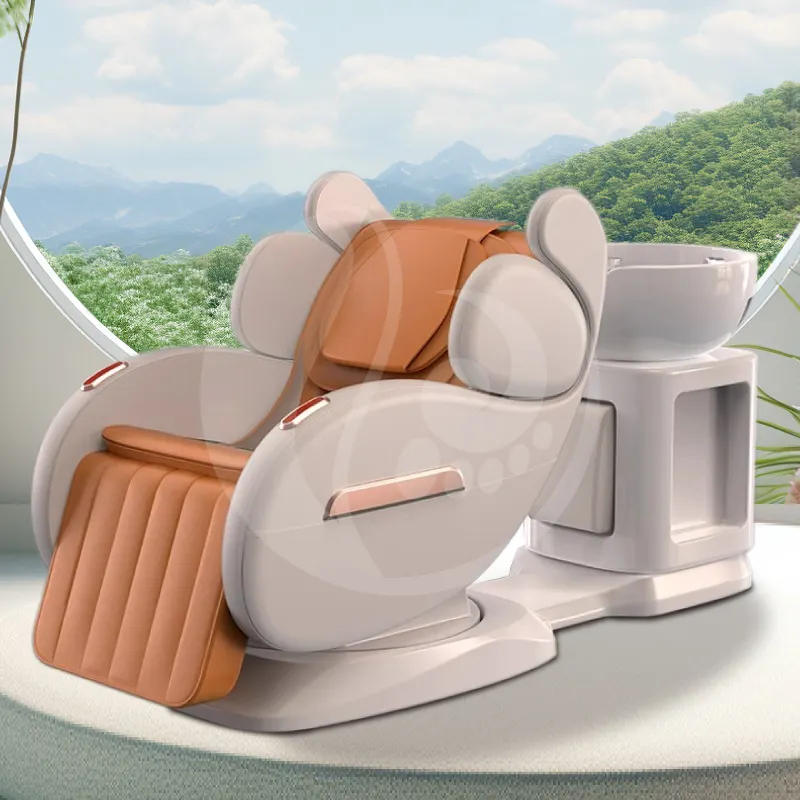 Customizable electric reclining knead massage shampoo chair hair salon washing water therapy head spa chair beauty