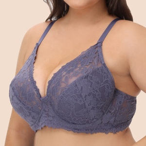 Soutien-gorge d'été Translucide Full Cup Adjustable Anti-Bump Lace French Big Breasts Slimming Large Size for Sexy Look - Product Image 3