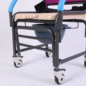 Chaise de douche pratique Green Yu, chaise de toilette portable violette avec roulettes pour personnes âgées et handicapées, équipement de sécurité pour la salle de bain - Product Image 3