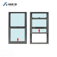 Ventanas Corredizas Verticales de Doble Hoja con Rejilla Antibalas, Marco de Aluminio con Aislamiento Térmico y Antirrobo para Sala de Estar