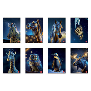 QUADERNO MAXI ANIMAUX PRÉCIEUX 50FEUILS/SH QUADRETTI 5mm ASSORTIS - Product Image 1