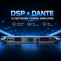 Amplificateur de puissance professionnel en métal de classe D DSP Dante 4x3000W, audio haute résolution, haut-parleurs PA de haute puissance, caissons de basses, sonorisation de scène en direct