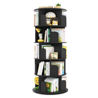Étagère en bois moderne rotative à 360 degrés étagère de rangement mobile au sol armoire à livres pour le salon de la maison