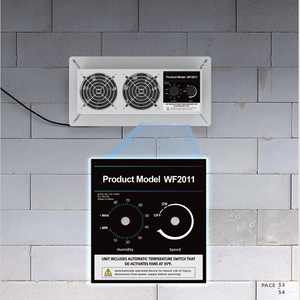 Ventilateur axial mural EC 100-240V 220CFM 3000RPM avec pales en fonte, acier inoxydable, faible bruit, économie d'énergie, télécommande électrique - Product Image 3