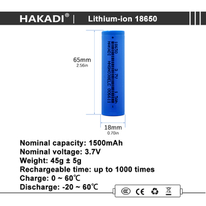Batería de Iones de Litio Recargable HAKADI 15C, 3.7V 1500mah 18650, para Banco de Energía, Paquete de Baterías DIY - Product Image 4