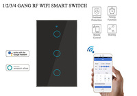 Interrupteur mural intelligent Tuya, interrupteur tactile Wifi, interrupteurs lumineux 2 voies US AU pour la maison, commande vocale à distance par Alexa Google Home