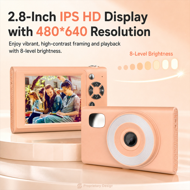Handheld Camcorder 48MP Digital Camera 2.8 Inch Screen Autofocus MP3 Music Player Retro Recording Device for Teens Hobbyist