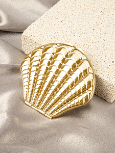 Wholesale Custom Logo Ocean Shell Metal Pocket <b>Mirror</b> Gold Silver Plated Folding Double Sided HD Glass Vanity <b>Mirror</b> Supply - Product Image 5