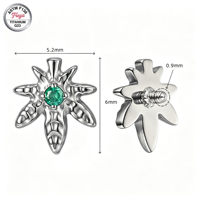Piercing d'oreille Freya en titane ASTM F136 à filetage interne, avec chaîne pendante en CZ marquise et fleur de tulipe, pour cartilage, hélix, tragus