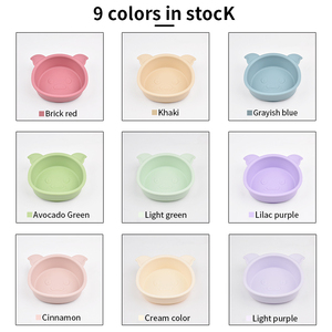 Durable Kids Suction Bowl With Lid Solid Pattern Easy Clean Dishwasher Safe Bpa Free Soft Non Toxic New Design Wholesale Baby Pr - Product Image 6
