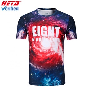 T-shirt personnalisé à faible MOQ, design tendance avec votre propre motif, 100% polyester, sublimation par transfert thermique, OEM, t-shirt personnalisé - Product Image 1