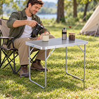 Table pliante légère en aluminium pour la vente en gros, portable, pour camping, plage, pique-nique, repas en extérieur, voyage, OEM ODM