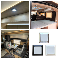 Plafonnier carré RV pour cabine de bateau et fourgonnette, interrupteur tactile 7cm, 12V 24V 3W 220lm 3000K 6000K, lampe intérieure de plafond dimmable