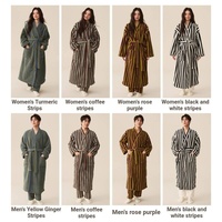 Jubah Mandi Mewah Berlapis Bulu Karang Termal Tebal Ekstra untuk Pria Wanita; Model Panjang untuk Pasangan