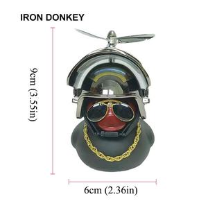Décoration de vélo IRONDONKEY Canard noir avec lunettes de soleil Ornement de <span class=keywords><strong>voiture</strong></span> <span class=keywords><strong>Casque</strong></span> mignon Décoration de <span class=keywords><strong>voiture</strong></span> électrique Sonnette de vélo - Product Image 3