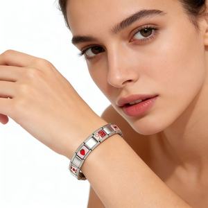 Vente en gros, Meilleures ventes : Breloque italienne personnalisée en acier inoxydable de 9 mm, motifs Papillon rouge, Voiture, Amour, pour bracelet, pour la création de bijoux DIY, Cadeau - Product Image 2