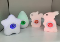 Silikon Ei Farbe wechselnde Nacht mit mit Thermometer, LCD Nachtlicht für Baby, Baby Nachtlicht