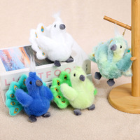 Peluche Paon Mignon Songshan Toys Zoo, Poupée Oiseau en Peluche 18cm, Pendentif Porte-clés pour Sac à Dos, Cadeau Accessoire