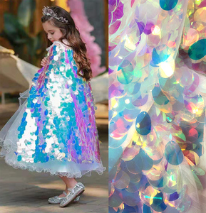 100% Polyester mờ paillette vòng tròn Sequins pháp Ren Vải bán buôn <span class=keywords><strong>sequin</strong></span> ren vải cho bên váy - Product Image 3