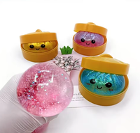 Lindos Bollos de Espuma PU con Purpurina, Bolas Antiestrés con Cara Sonriente, Juguete Sensorial, Color Personalizado, Juguete Promocional
