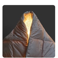 Couette de luxe en duvet, taille double, avec enveloppe en coton naturel, construction à compartiments, moelleuse, chaude et douce