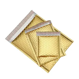 Confezione personalizzata con rivestimento in polietilene in metallo lucido dorato da 6x10 pollici con busta per il trasporto di bolle con bolle