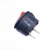 Alimentation d'usine Spst 2 broches ovale interrupteur à bascule 6a 250v interrupteur de couleur rouge