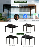 ANCMEM Auvent de terrasse motorisé à lames orientables, abri bioclimatique pour la détente dans la cour, confort et protection solaire