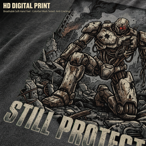 <b>Vintage</b> Acid Wash High Quality Oversized Mens T Shirts Futuristic Robot Graphic Short Sleeve Streetwear <b>Tee</b> Wholesale Supplier - Product Image 4