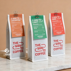 Bolsa de café de polietileno (PE) transparente semimate de grado alimenticio con válvula y cremallera, con ocho sellados, para impresión digital - Product Image 2