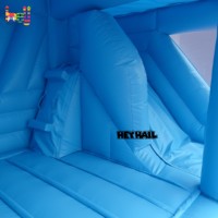 Offre Spéciale : Combo Château Gonflable de Mariage Blanc et Bleu avec Toboggan pour Fêtes et Location Événementielle