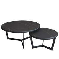 Mobilier de salon rond, moderne, blanc, centre de table, ensemble table basse en marbre