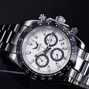 Montre Homme Luxe Originale Neuve, Meilleure Montre Dorée, Étanche 5 ATM, Bracelet en Silicone, Lunette Céramique, Chronographe Lumineux, Vente en Gros - Product Image 3