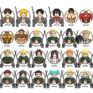 WM AOT Anime Eren Jaeger Armin Levi Mikasa Ackerman Bestia Titán Colosal Blindado <span class=keywords><strong>Annie</strong></span> Leonhart Mini Bloques de Construcción Juguetes para Niños - Product Image 2