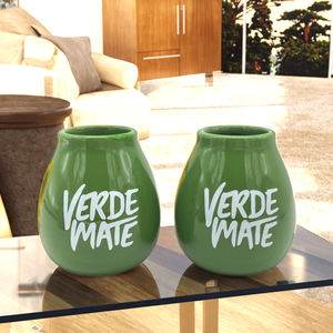 Fábrica al por mayor personalizada 300ml múltiple Color verde Zielona Tykwa cerámica Zna Verde <span class=keywords><strong>Mate</strong></span> <span class=keywords><strong>Yerba</strong></span> <span class=keywords><strong>Mate</strong></span> taza <span class=keywords><strong>de</strong></span> té sin mango - Product Image 5