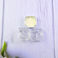 Bocaux en verre cosmétiques carrés de 5 ml et 9 ml, résistants aux enfants, imprimés sérigraphiés, pour bonbons et chocolats, design cube transparent, à deux compartiments