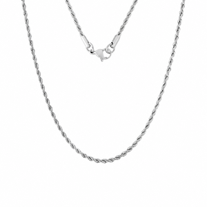 Collier en acier inoxydable 316L, chaîne torsadée, ton or et argent, sans nickel, sans pendentif, pour superposition, cadeau de fêtes - Product Image 1