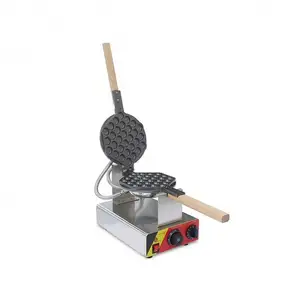 Fabrika fiyat kalp döner dondurma koni yapma tek elektrikli özel ticari kabarcık yumurta Mini Waffle makinesi makinesi
